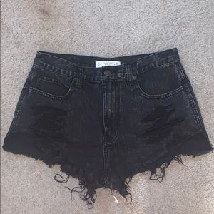 High rise distressed shorts